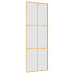 vidaXL Drzwi przesuwne, złote, 76x205 cm, mrożone szkło ESG, aluminium