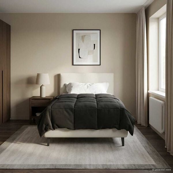 vidaXL Kołdra na cały rok Kwiłtowany Antracyt 135 x 220 cm Mikrofibra