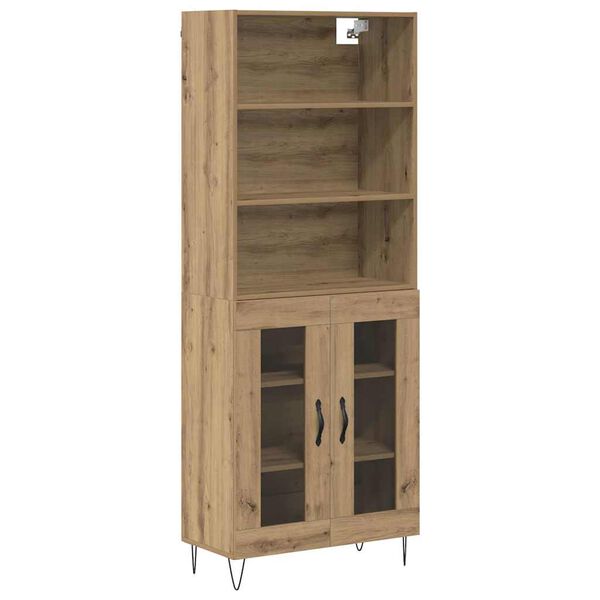 vidaXL Highboard 2 pcs Dąb rzemieślniczy Materiał drewnopochodny