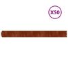vidaXL Krawężnik do trawnika 50 pcs 10 x 103 cm Stal kortenowska