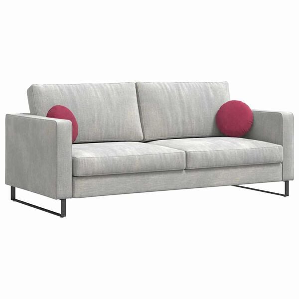 vidaXL Poduszki na siedziska 2 pcs Czerwone wino &Oslash; 40 x 13 cm Aksamit