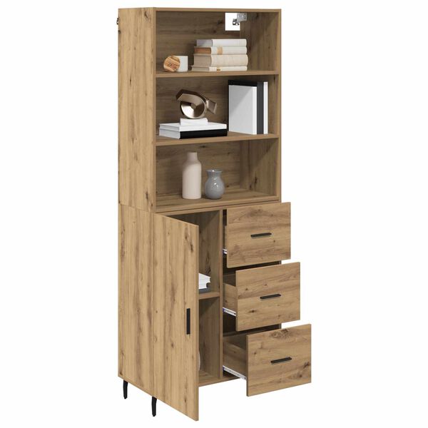 vidaXL Highboard z szufladą Dąb rzemieślniczy 69,5 x 34 x 180 cm