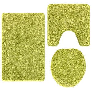 vidaXL Zestaw mat łazienkowych antypoślizgowych 3 pcs Zielony PP