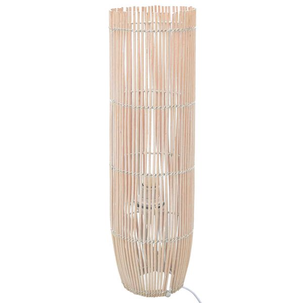 vidaXL Lampa podłogowa, wiklina, biała, 61 cm, E27