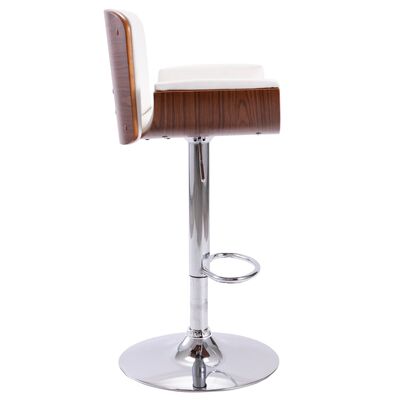 vidaXL Krzesło barowe, białe, obite sztuczną skórą