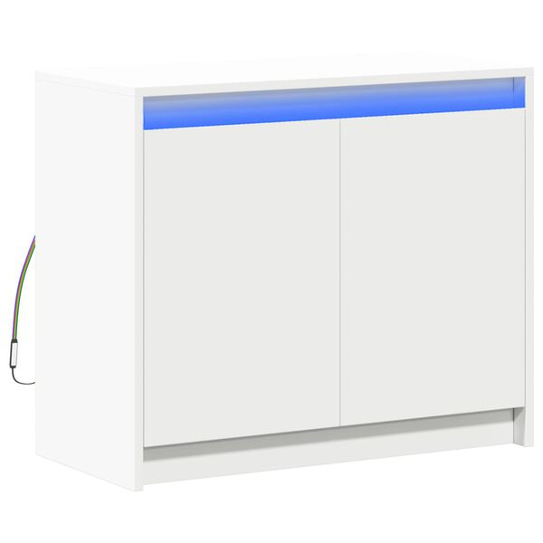 vidaXL Szafka z LED, biała, 72x34x61 cm, materiał drewnopochodny