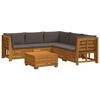vidaXL Zestaw sof na zewnątrz 6 Sztuka brązowy Lite Drewno Akacji
