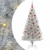 vidaXL Choinka z 150 diodami LED z podstawą Srebrny 150 cm PET
