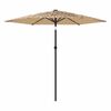 vidaXL Parasol ogrodowy z LED, stalowy słupek, brązowy, 268x268x226 cm