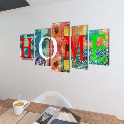 Zestaw kolorowych obrazów Canvas 100 x 50 cm Sweet Home