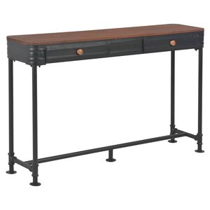 vidaXL Stolik konsola z 2 szufladami, 120x30x75 cm, drewno jodłowe