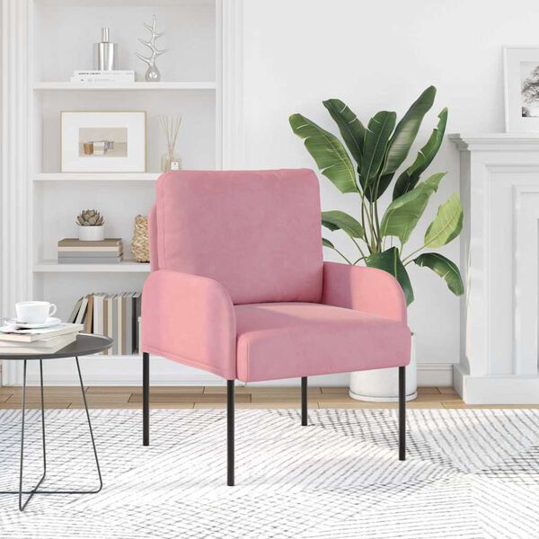 vidaXL Kanapy z poduszką 55cm R&oacute;żowy sklejka