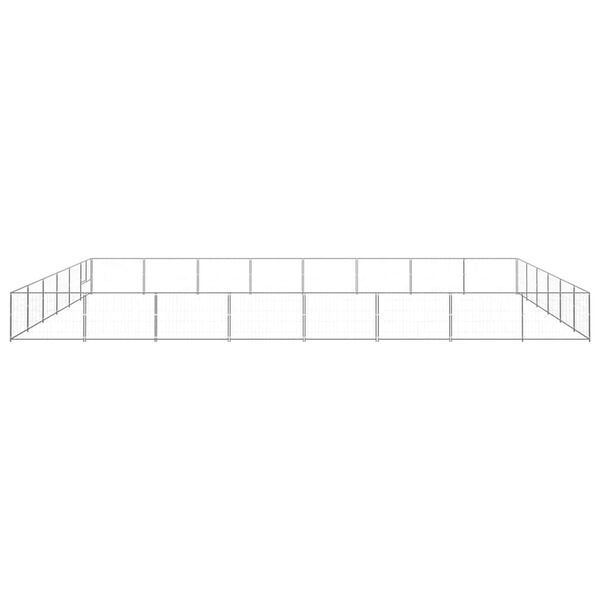 vidaXL Kojec dla psa, srebrny, 48 m&sup2;, stalowy
