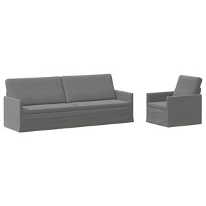 vidaXL Zestaw Sof 2 pcs ciemnoszary Welur