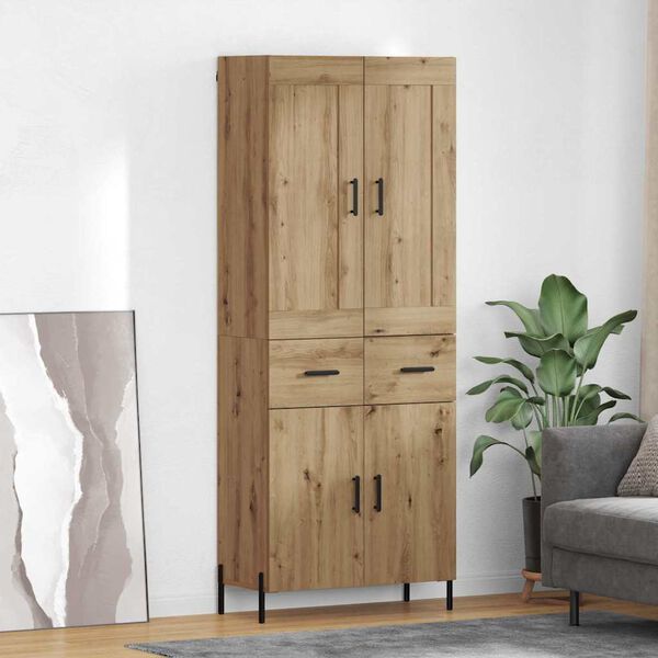 vidaXL Highboard 2 pcs Dąb rzemieślniczy Materiał drewnopochodny