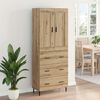 vidaXL Highboard 2 pcs Dąb rzemieślniczy Materiał drewnopochodny