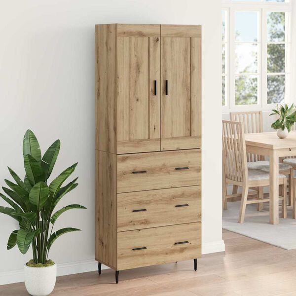 vidaXL Highboard 2 pcs Dąb rzemieślniczy Materiał drewnopochodny