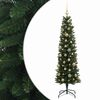 vidaXL Sztuczna wąska choinka z bombkami 120 cm 150 LED Ciepła biel