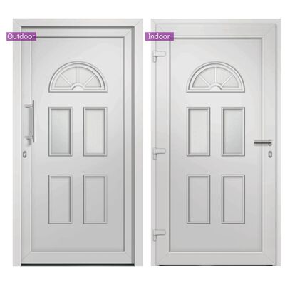 vidaXL Drzwi wejściowe zewnętrzne, białe, 98 x 208 cm