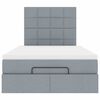 vidaXL Rama ł&oacute;żka otomana z materacem, jasnoszara, 120x190 cm, tkanina