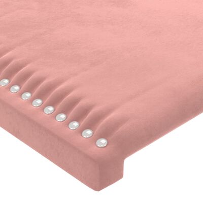 vidaXL Rama łóżka z zagłówkiem, różowa, 120x200 cm, aksamitna