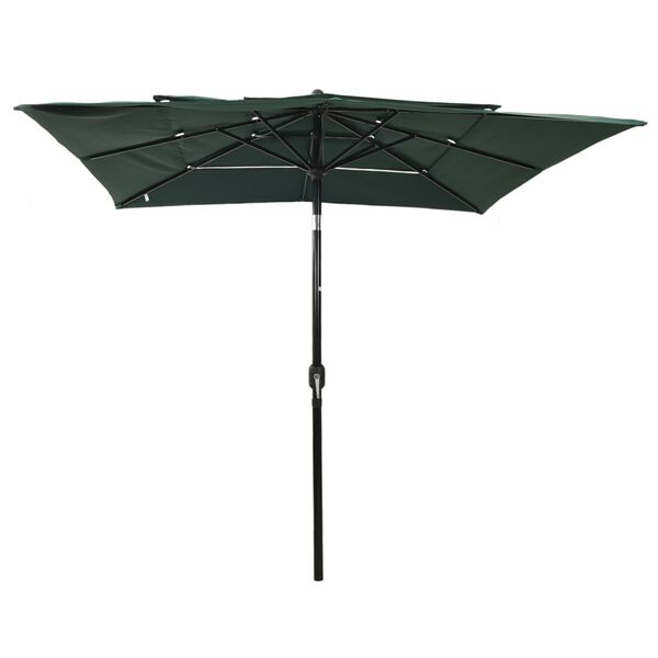 vidaXL 3-poziomowy parasol na aluminiowym słupku, zielony, 2,5x2,5 m