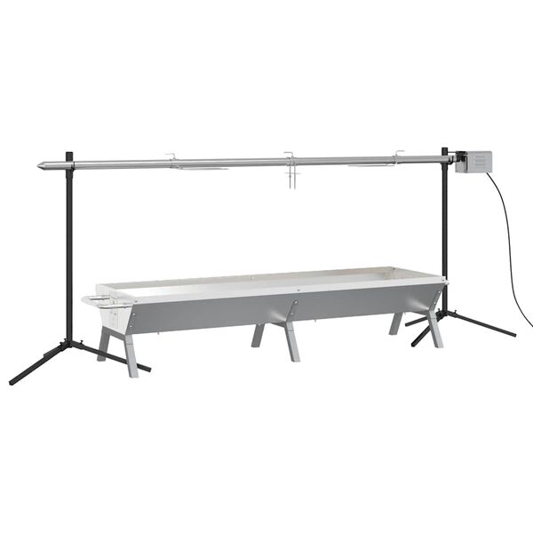 vidaXL Grill z automatycznym rożnem i tacką, stal nierdzewna