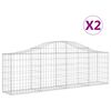 vidaXL Kosze gabionowe, 2 szt, 200x30x60/80 cm, galwanizowane żelazo