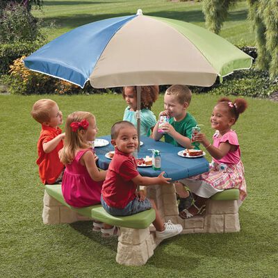 Step2 Stół piknikowy z parasolem Aqua