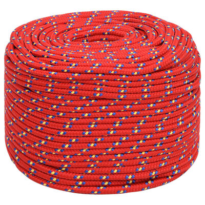 vidaXL Linka żeglarska, czerwona, 10 mm, 500 m, polipropylen