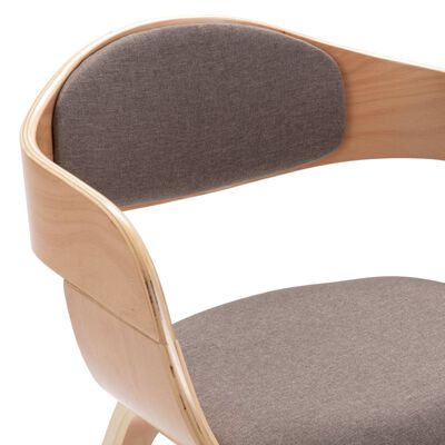 vidaXL Krzesła stołowe, 4 szt., gięte drewno i tkanina w kolorze taupe