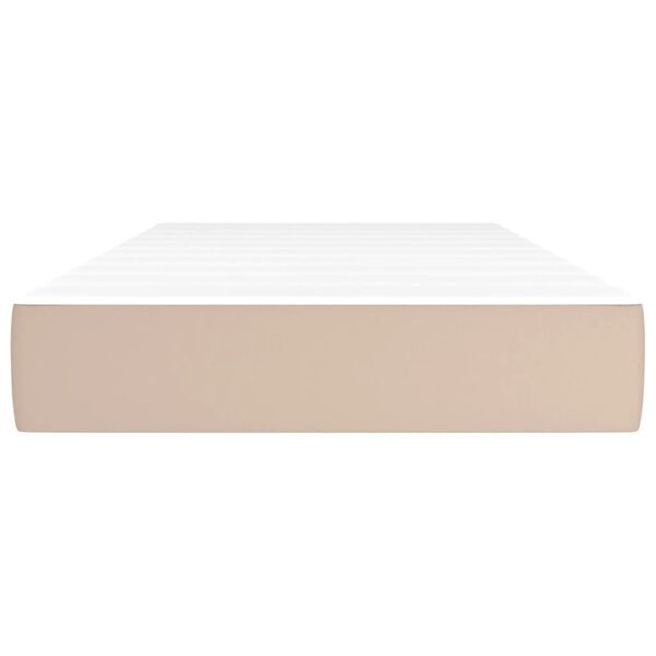 vidaXL Materac kieszeniowy, średnia twardość, cappuccino, 100x200x20 cm, sztuczna sk&oacute;ra