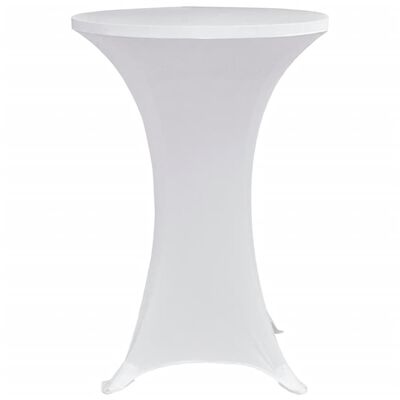 vidaXL Pokrowce na stół barowy, Ø 70 cm, białe, elastyczne, 4 szt.