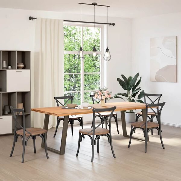 vidaXL Nogi do stołu jadalnego w kształcie litery U 2 szt. Naturalna stal 70x(72-73) cm Stal