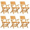 vidaXL Krzesła składane 6 szt. 55x61x90 cm Drewno lite Teak