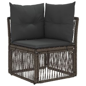 vidaXL Sofa narożna Szary polirattan