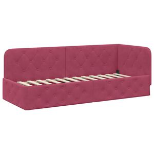 vidaXL Rama ł&oacute;żka narożnego Czerwone wino 80 x 200 cm Aksamit