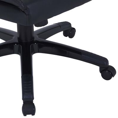 vidaXL Krzesło obrotowe z czarnej sztucznej skóry, regulowane