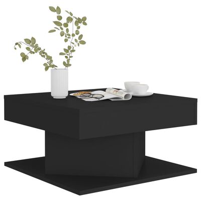 vidaXL Stolik kawowy, czarny, 57x57x30 cm, materiał drewnopochodny