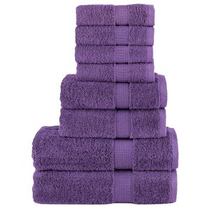 vidaXL 8-cz. zestaw ręcznik&oacute;w premium SOLUND, fioletowy, 600 g/cm&sup2;