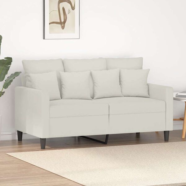 vidaXL Sofa 2-osobowa, kremowy, 120 cm, tapicerowana aksamitem