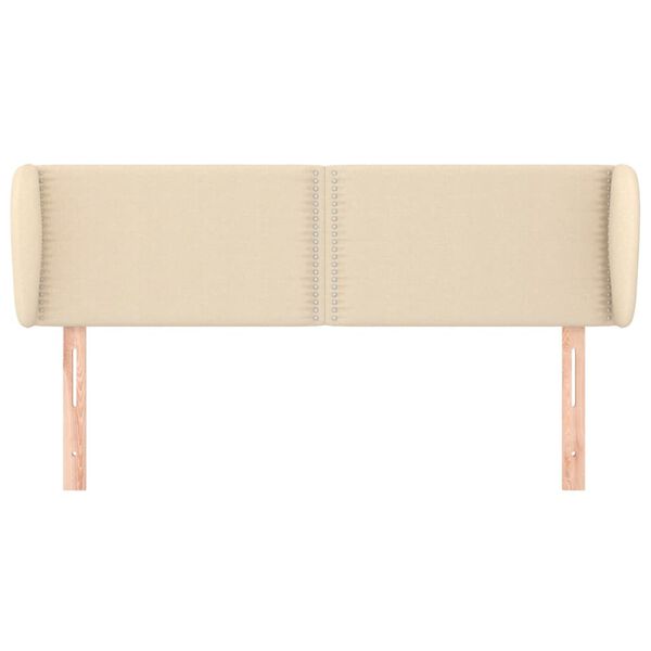 vidaXL Zagł&oacute;wek uszak, kremowy, 147x23x78/88 cm, tkanina