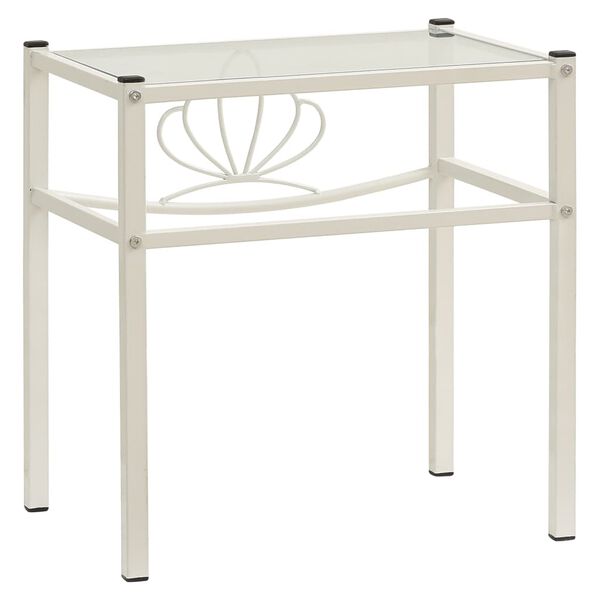 vidaXL Szafka nocna, biało-przezroczysta, 42,5 x 33 x 44,5 cm