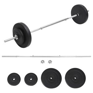 vidaXL Sztanga z zestawem obciążeń, 30 kg