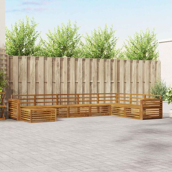 vidaXL Zestawy sof 8 pcs Naturalny Lite Drewno Akacji