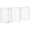 vidaXL Składana bramka dla psa, z drzwiami, 6 paneli, biała, 300 cm