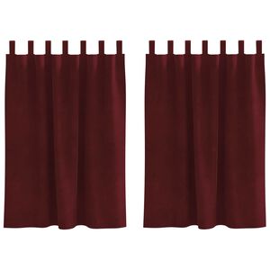 vidaXL Zasłony zaciemniające 2 pcs Czerwone wino 140 x 140 cm Aksamit