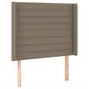 vidaXL Zagł&oacute;wek do ł&oacute;żka z LED, taupe, 103x16x118/128 cm, tkanina