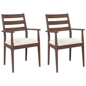 vidaXL Krzesła do jadalni z poduszkami 2 szt. lite drewno gumowe