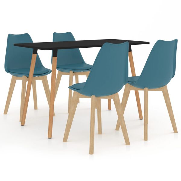 vidaXL 5-częściowy zestaw mebli jadalnianych, turkusowy